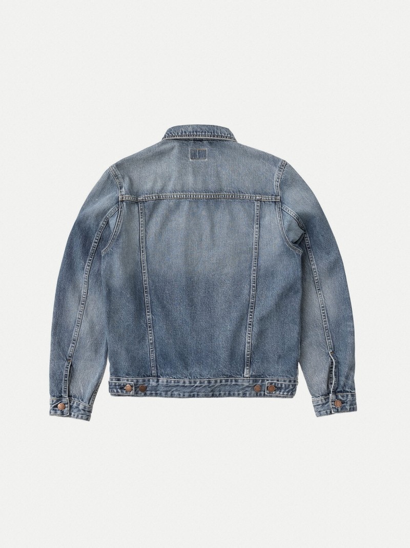 Blue Nudie Jeans Bobby Tribe Men's Denim Jackets | 97250BHNZ