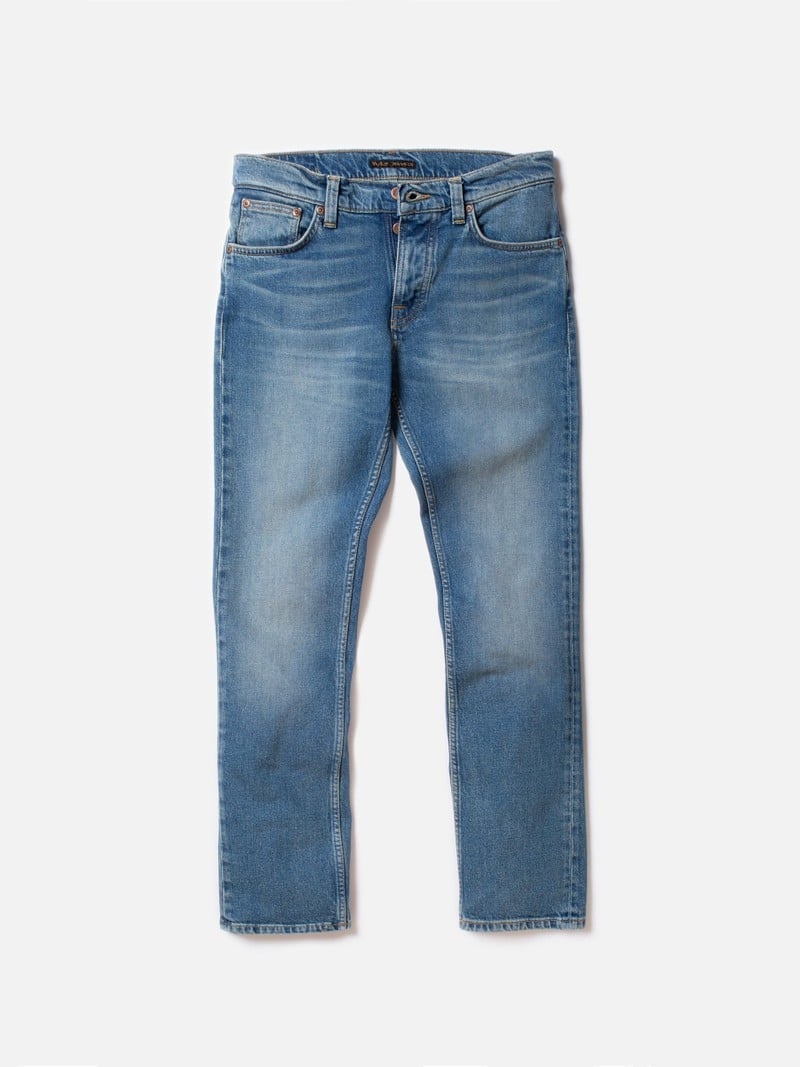 Blue Nudie Jeans Grim Tim True Men's Jeans | 37962HVDF