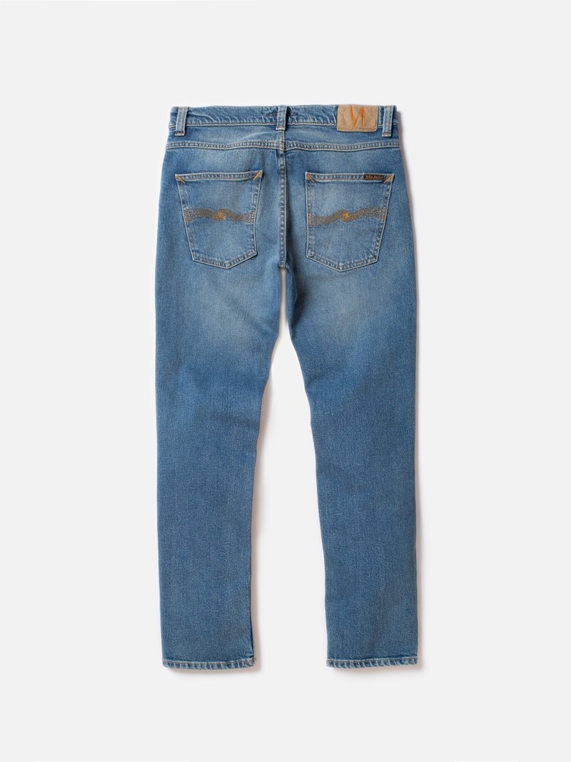 Blue Nudie Jeans Grim Tim True Men's Jeans | 37962HVDF