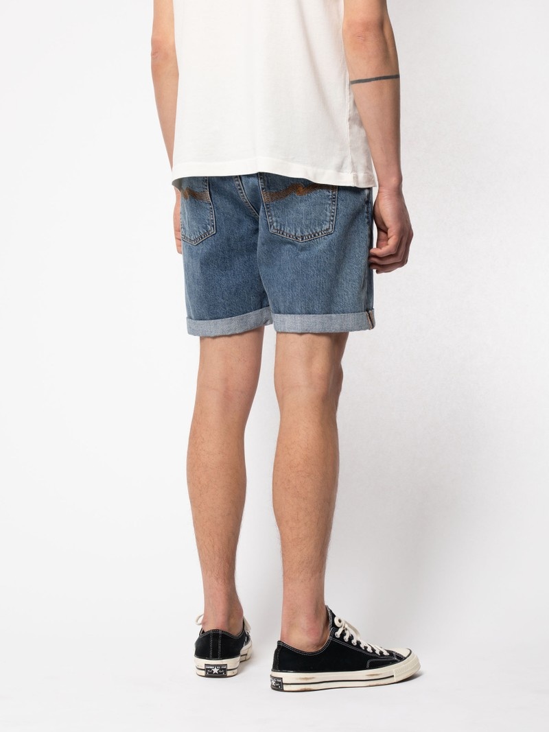 Blue Nudie Jeans Josh Friendly Men's Shorts | 01439YEXH