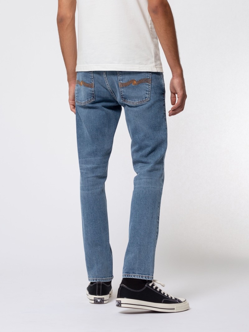 Blue Nudie Jeans Lean Dean Lost Men's Jeans | 61845WSVG