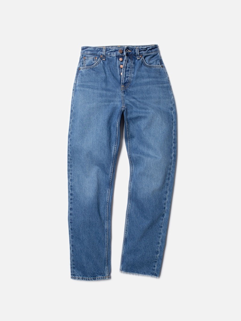 Blue Nudie Jeans Lofty Lo Nostalgic Women's Jeans | 37495VAOC