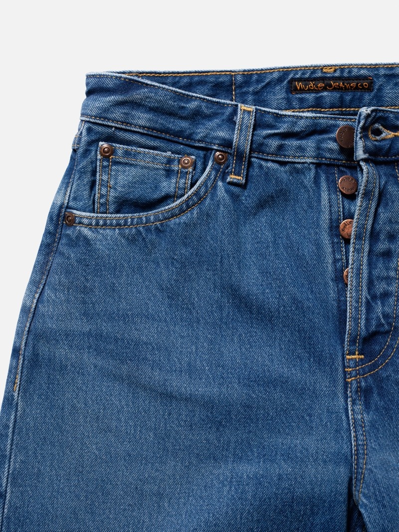 Blue Nudie Jeans Lofty Lo Nostalgic Women's Jeans | 37495VAOC