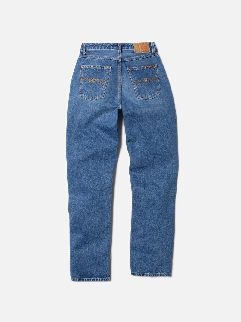 Blue Nudie Jeans Lofty Lo Nostalgic Women's Jeans | 37495VAOC