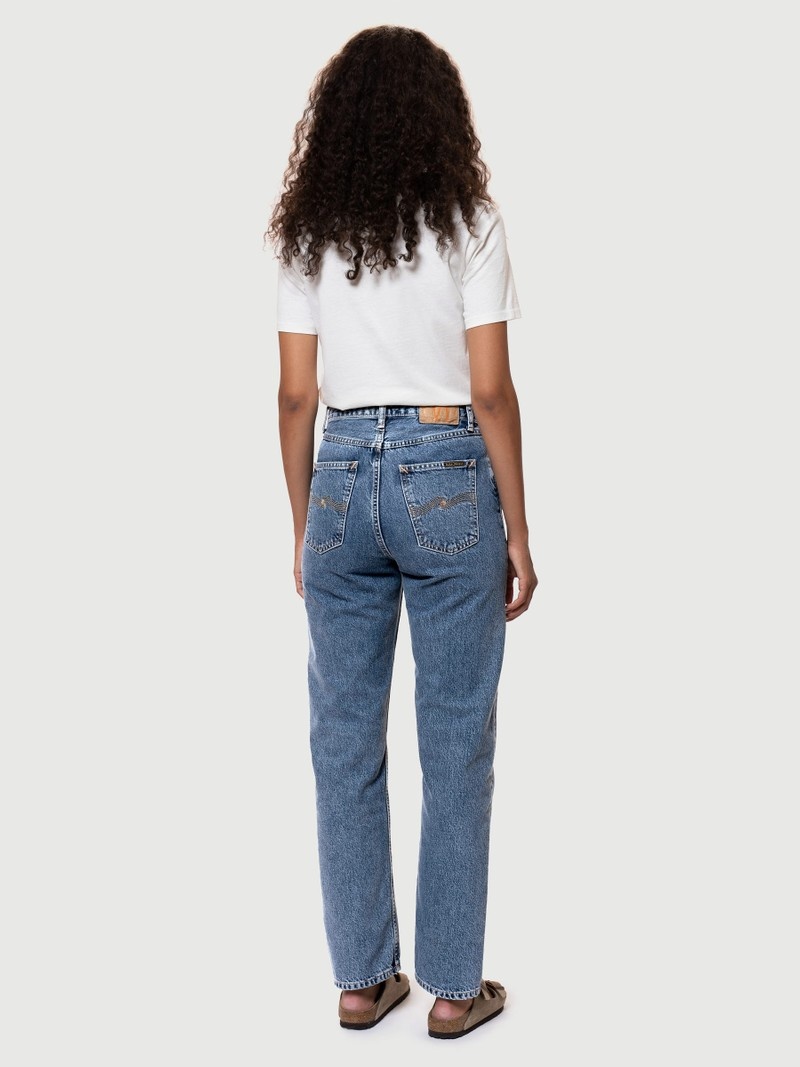 Blue Nudie Jeans Lofty Lo Wavys Women's Jeans | 08192NYLP