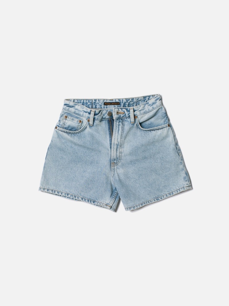 Blue Nudie Jeans Maeve Shorts Sunny Women's Pants | 47632PSJH