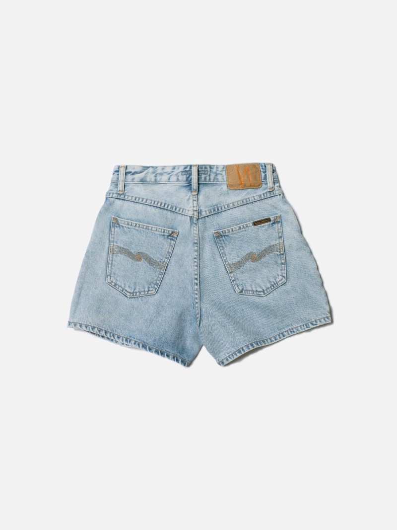 Blue Nudie Jeans Maeve Shorts Sunny Women's Pants | 47632PSJH