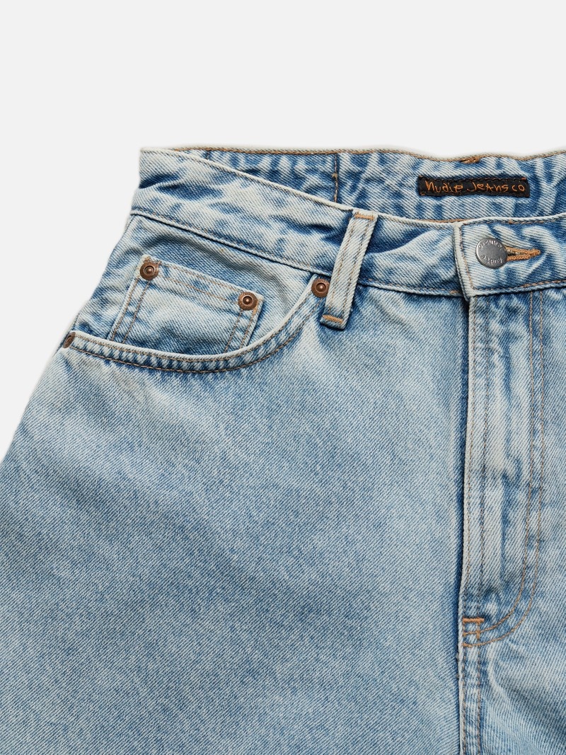 Blue Nudie Jeans Maeve Shorts Sunny Women's Pants | 47632PSJH