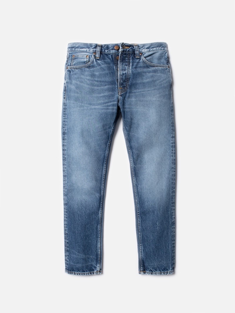 Blue Nudie Jeans Steady Eddie II Tornado Men's Jeans | 51634DTQK