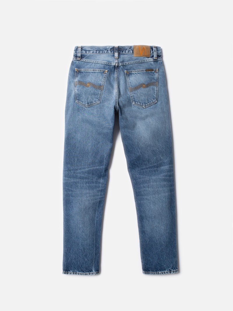 Blue Nudie Jeans Steady Eddie II Tornado Men's Jeans | 51634DTQK