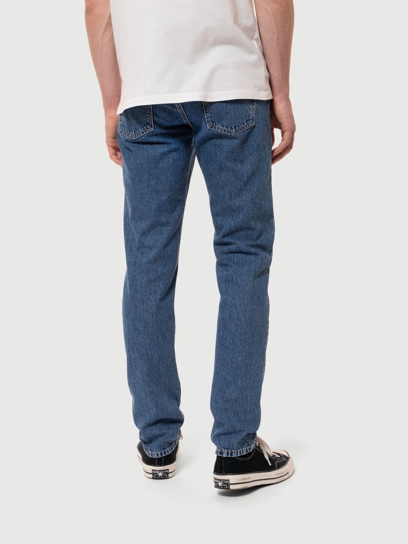 Blue Nudie Jeans Steady Eddie II Wavys Men's Jeans | 81347YIMK