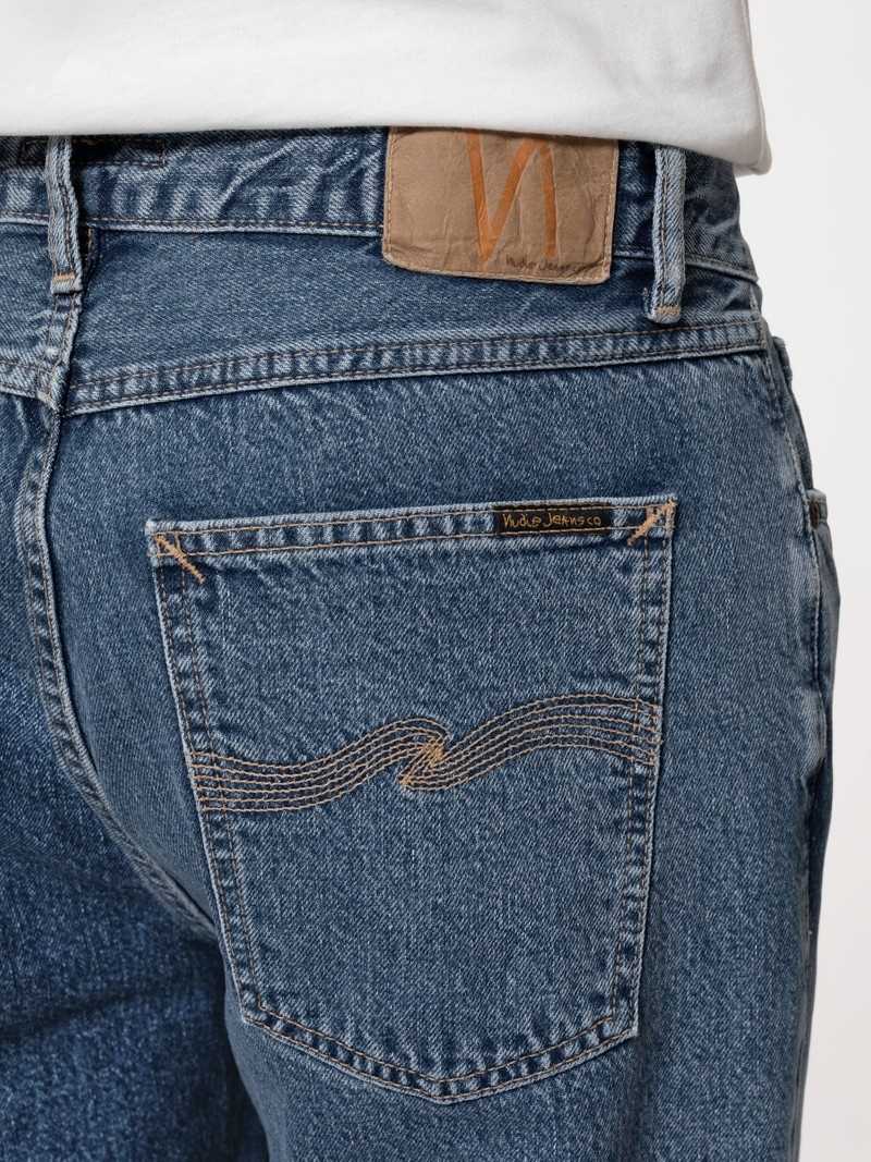 Blue Nudie Jeans Tuff Tony Wavys Men's Jeans | 63751FTDR