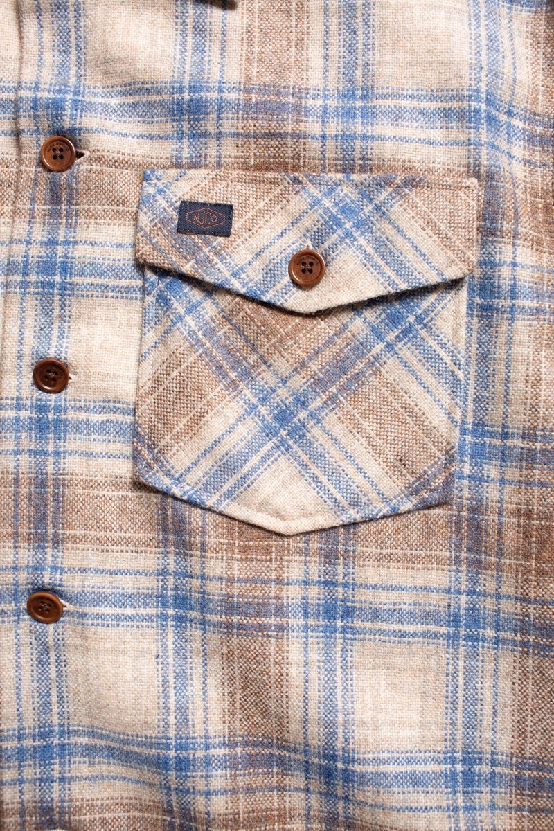 Blue / Brown Nudie Jeans Vincent Board Men's Shirts | 09576BOKM