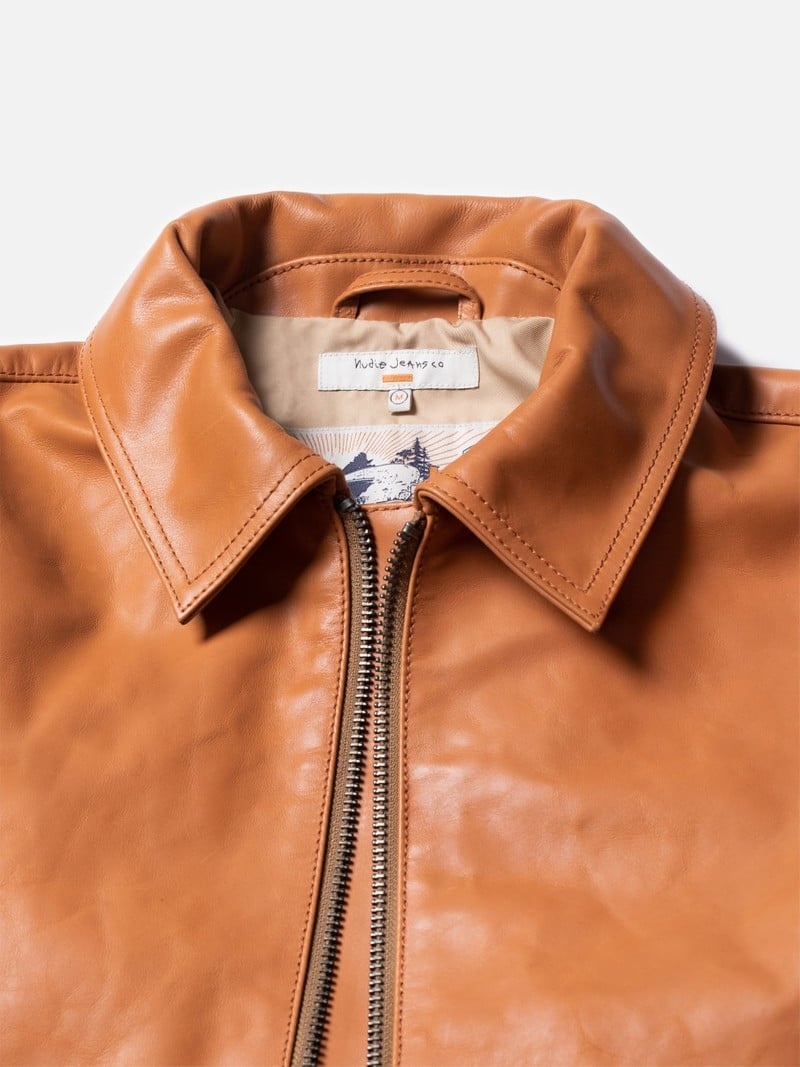 Brown Nudie Jeans Eddy Nappa Leather Cognac Men's Jackets | 18275URJG