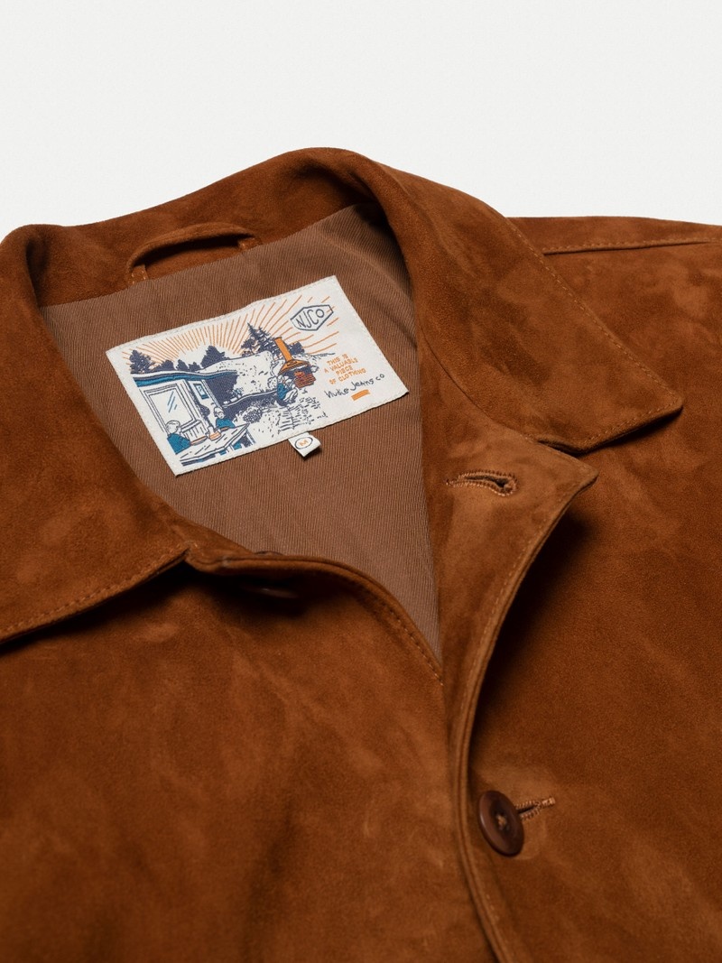 Brown Nudie Jeans Steve Leather Cognac Men's Jackets | 30471ESHU