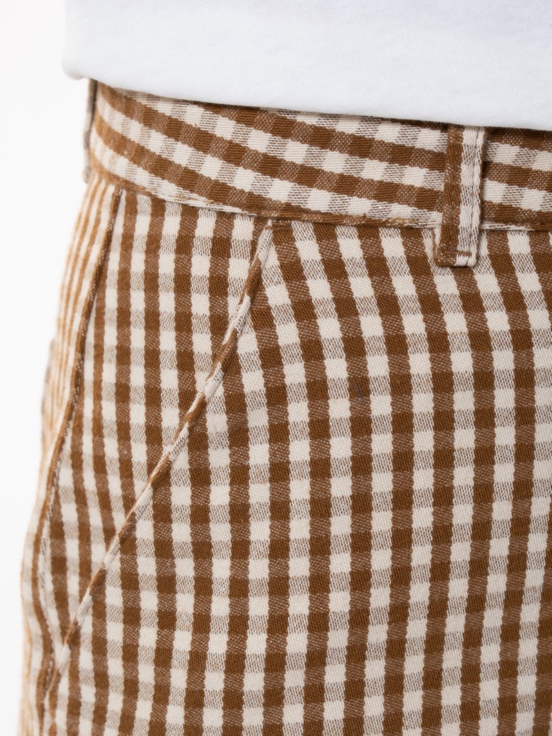 Brown Stripes Nudie Jeans Willa Gingham Oak Women's Pants | 92564KLJQ