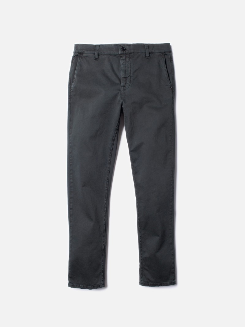 Dark Grey Nudie Jeans Easy Alvin Petrol Men's Pants | 70236FPVH