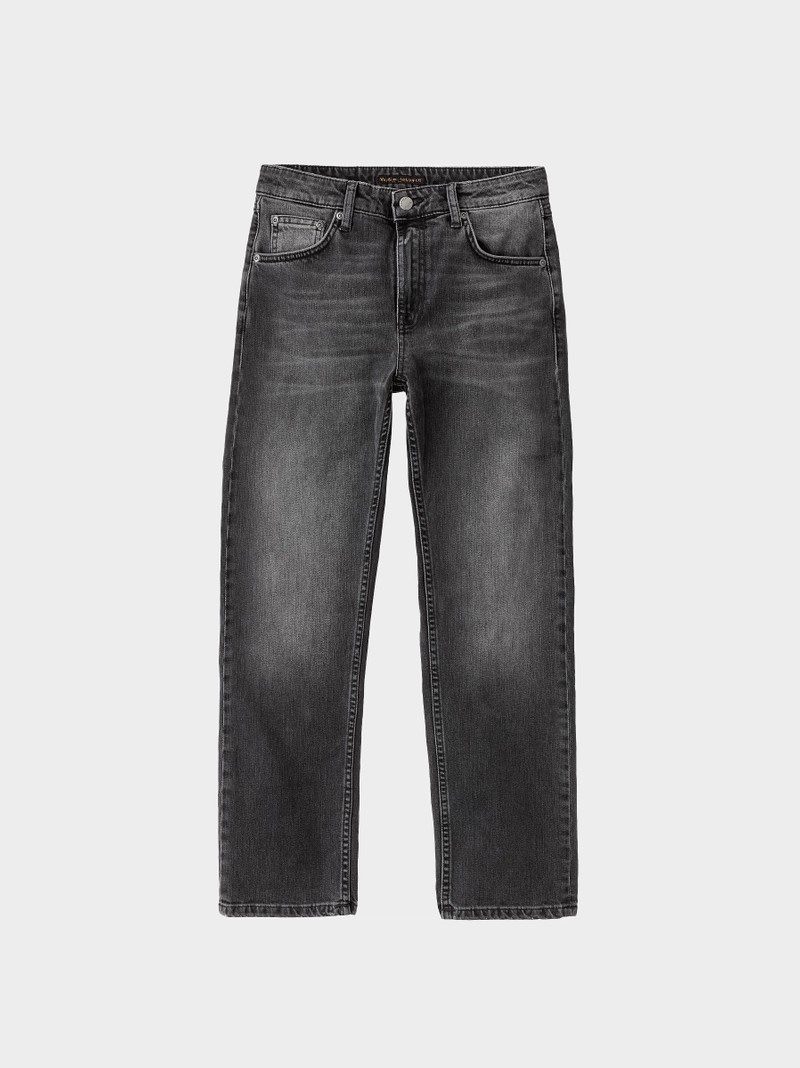 Dark Grey Nudie Jeans Straight Sally Midnight Rumble Women's Jeans | 12469VUDE