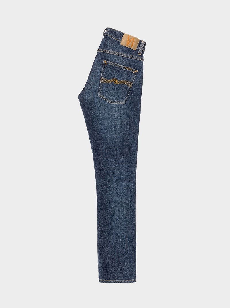 Indigo Nudie Jeans Grim Tim Myth Men's Jeans | 40719KSVI