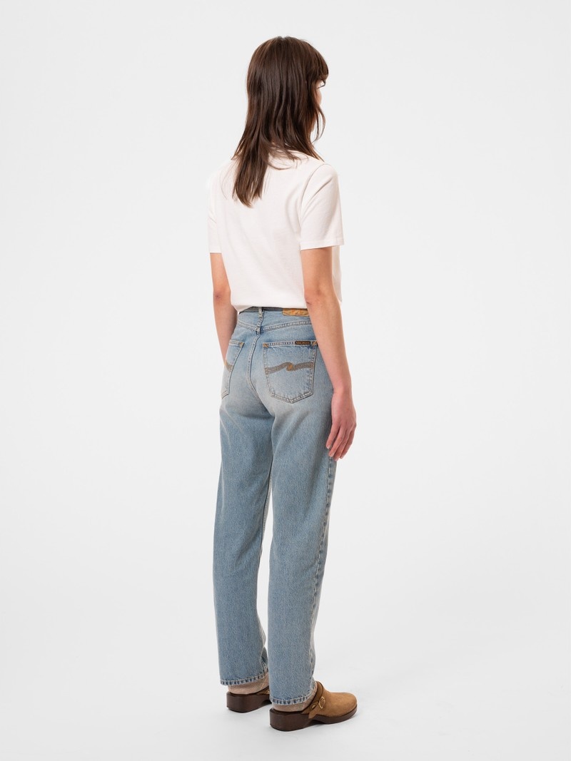 Light Blue Nudie Jeans Lofty Lo Thrifted Gem Women's Jeans | 06495RDIW