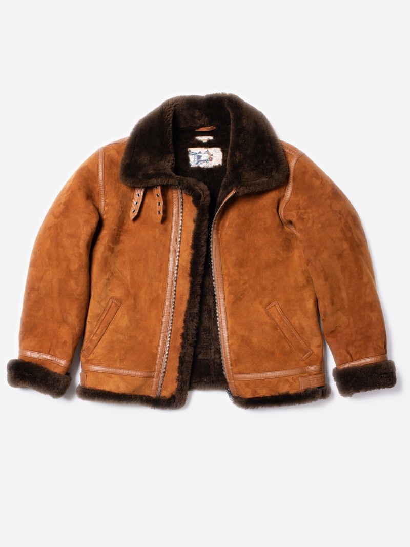 Light Brown Nudie Jeans Sylvester Shearling Men's Jackets | 70362YHRX