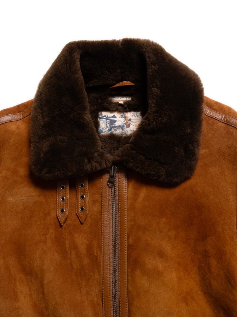 Light Brown Nudie Jeans Sylvester Shearling Men's Jackets | 70362YHRX