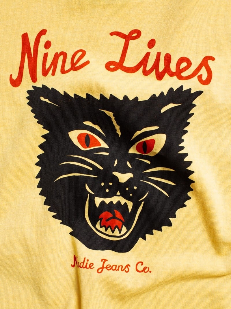 Mustard Yellow Nudie Jeans Joni Nine Lives Citra Women's T-Shirt | 49307RLSD