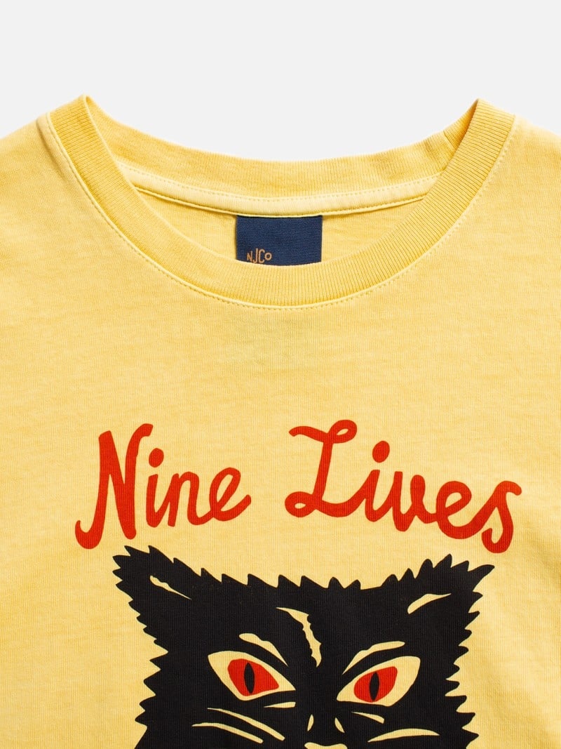 Mustard Yellow Nudie Jeans Joni Nine Lives Citra Women's T-Shirt | 49307RLSD