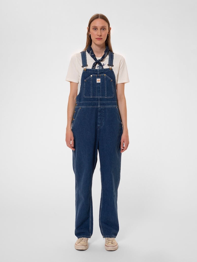 Navy Nudie Jeans Astrid Dungarees Utility Women\'s Pants | 19340RGNF