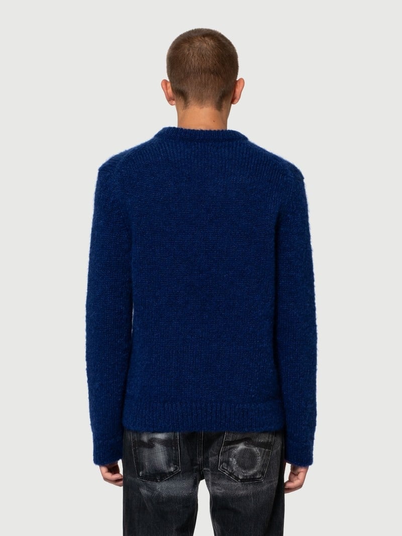 Navy Nudie Jeans August Mohair Men's Knitwear | 59680MGTX