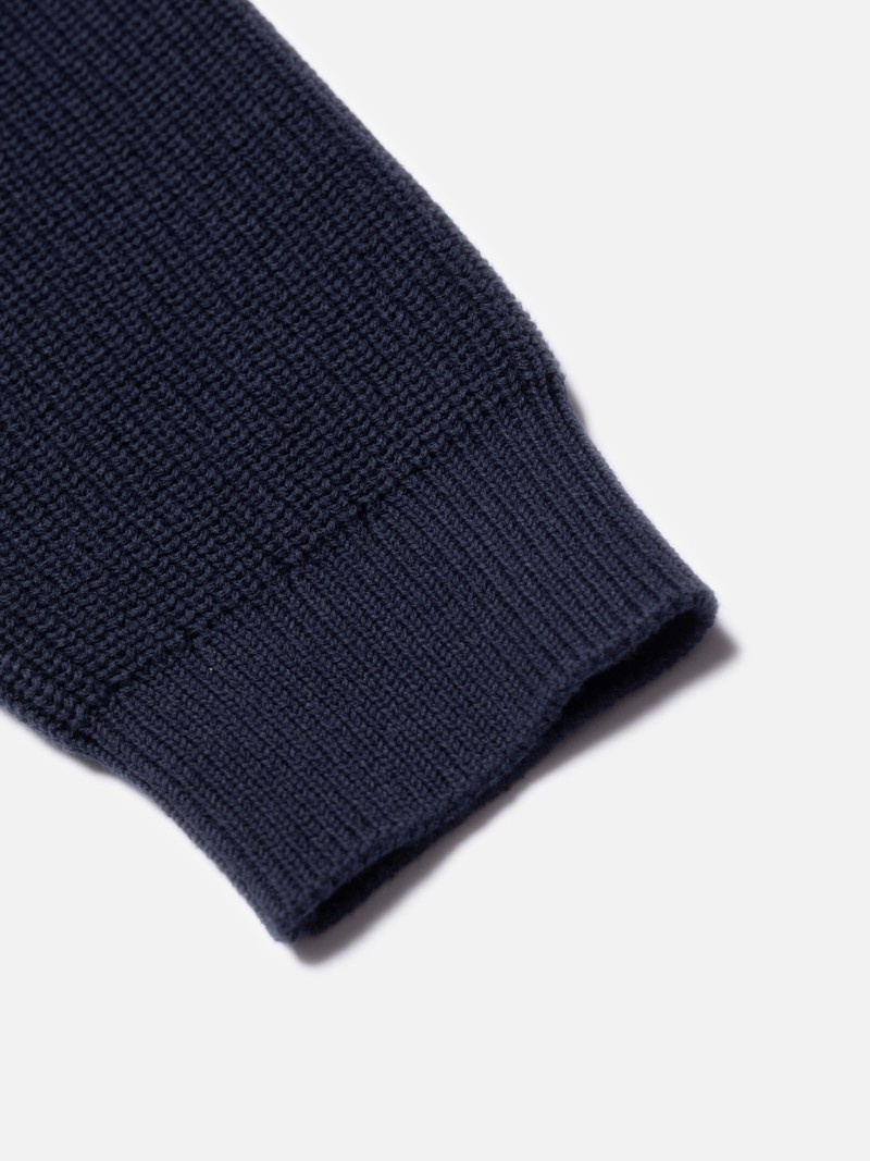 Navy Nudie Jeans August Rib Cotton Men's Knitwear | 08742ASID