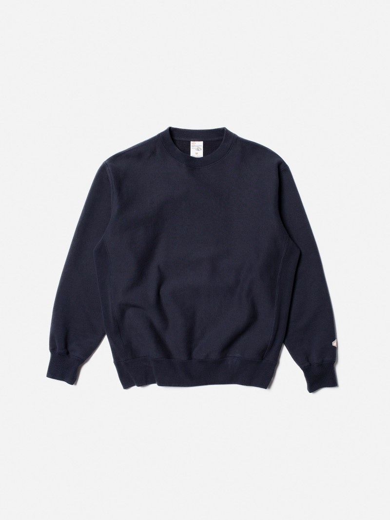 Navy Nudie Jeans Hasse Crew Neck Men's Knitwear | 13709GVME