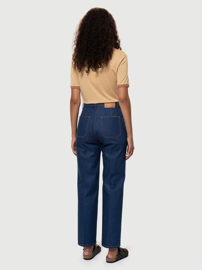 Navy Nudie Jeans Holly Western 70's Women's Pants | 52310POQK