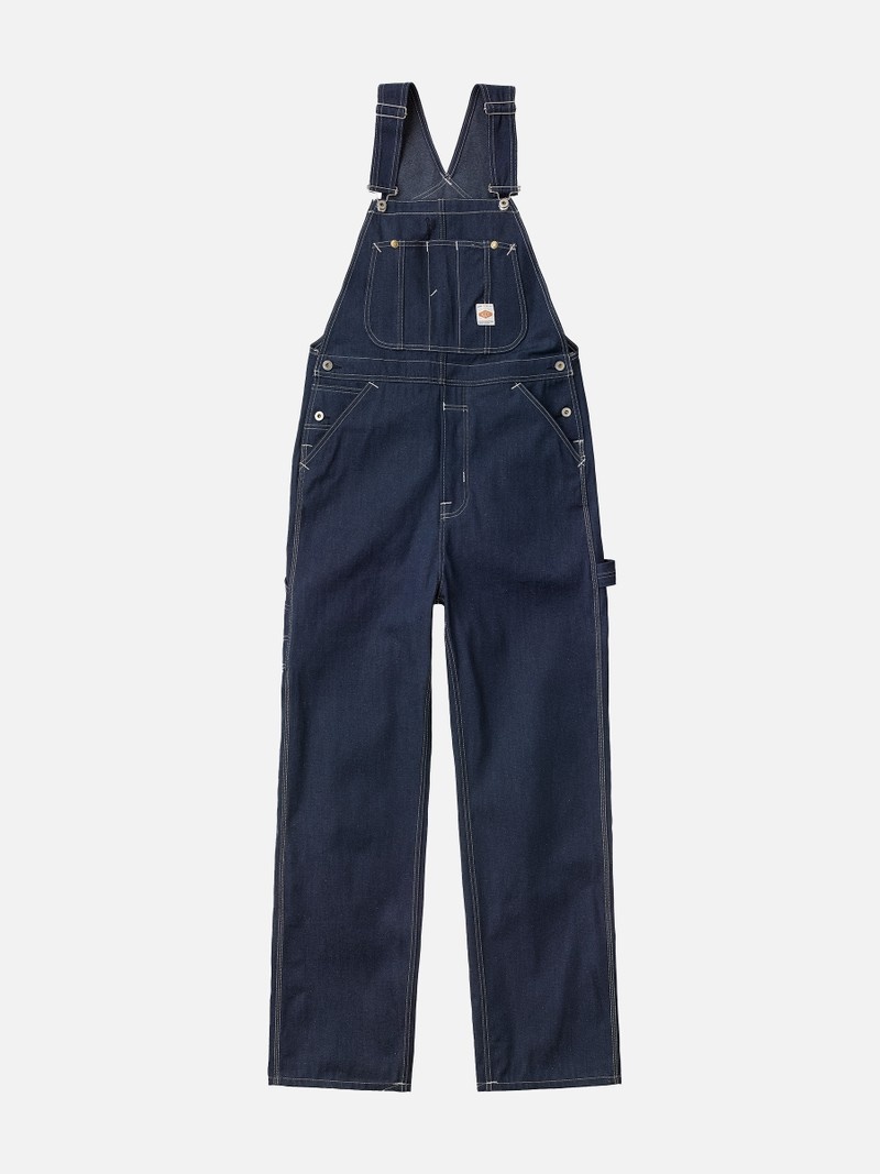 Navy Nudie Jeans Kevin Dungarees Utility Men's Pants | 37261VJTP