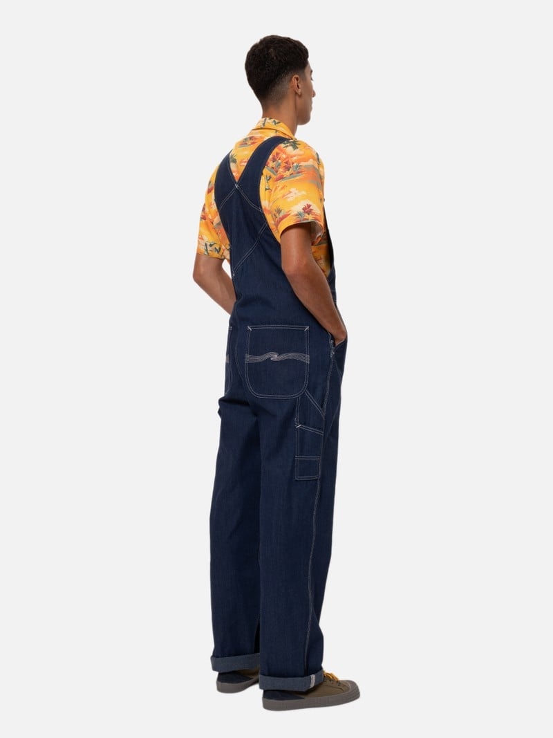 Navy Nudie Jeans Kevin Dungarees Utility Men's Pants | 37261VJTP