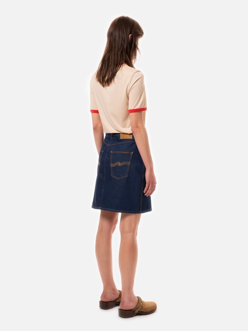 Navy Nudie Jeans Molly Skirt 70's Women's Dress | 49256QEBI