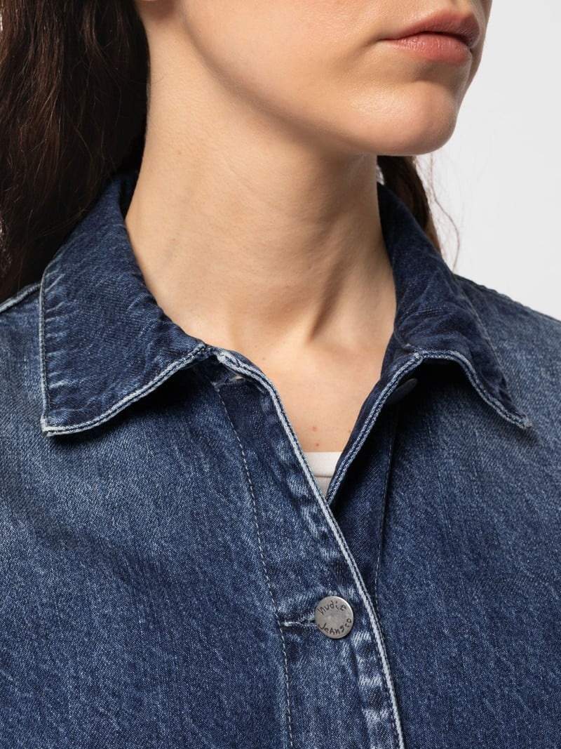 Navy Nudie Jeans Nina Worker Women's Denim Jackets | 15206QDSF