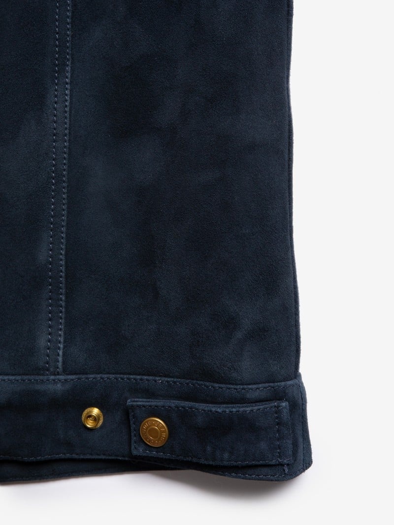 Navy Nudie Jeans Robby Nubuck Men's Jackets | 35069UYTD