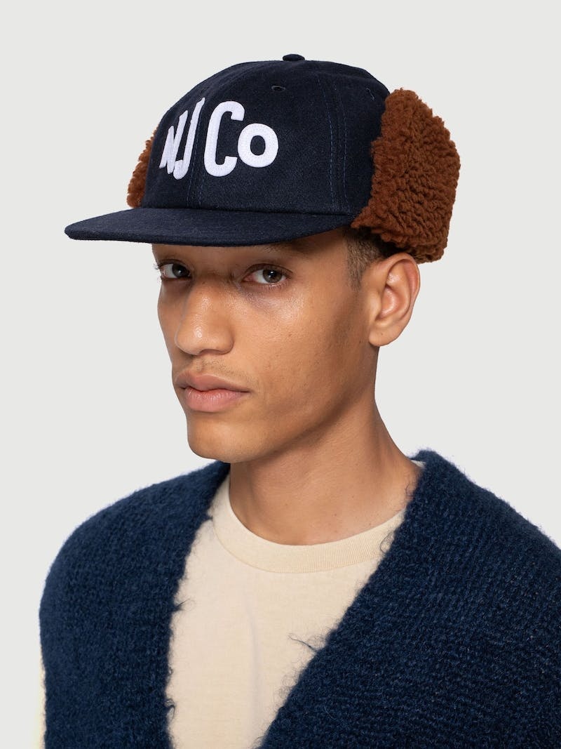 Navy Nudie Jeans Winter Cap Ear Flap Men\'s Beanie | 87301DHPR