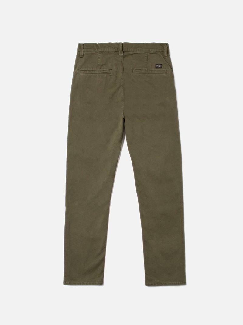 Olive Nudie Jeans Easy Alvin Men's Pants | 14537TLGM