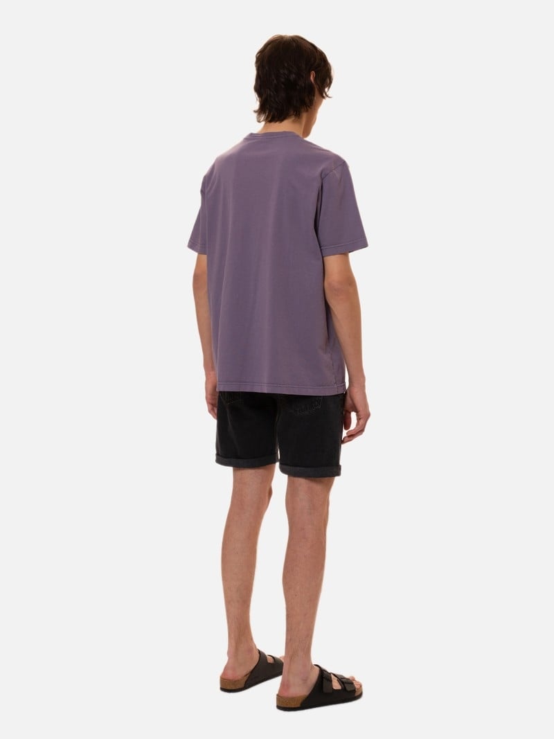 Purple Nudie Jeans Uno Everyday Lilac Men's T-Shirt | 36182YMJN