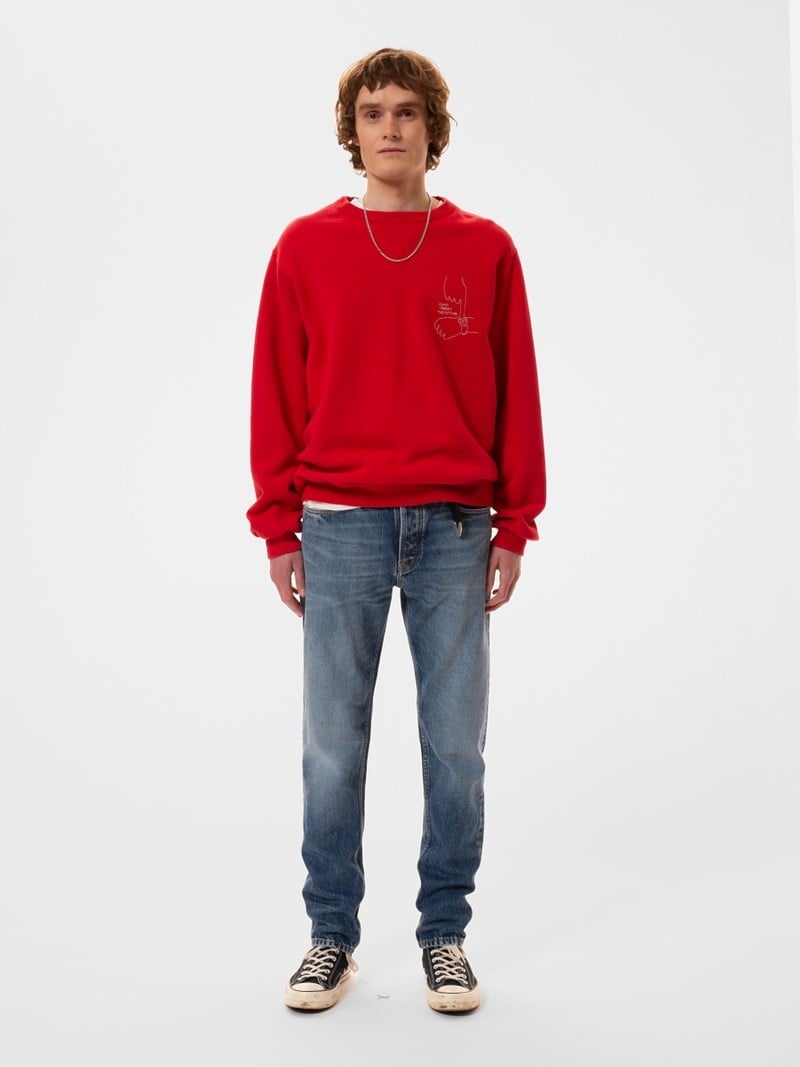 Red Nudie Jeans Lasse Future Men's Knitwear | 82531KMNL