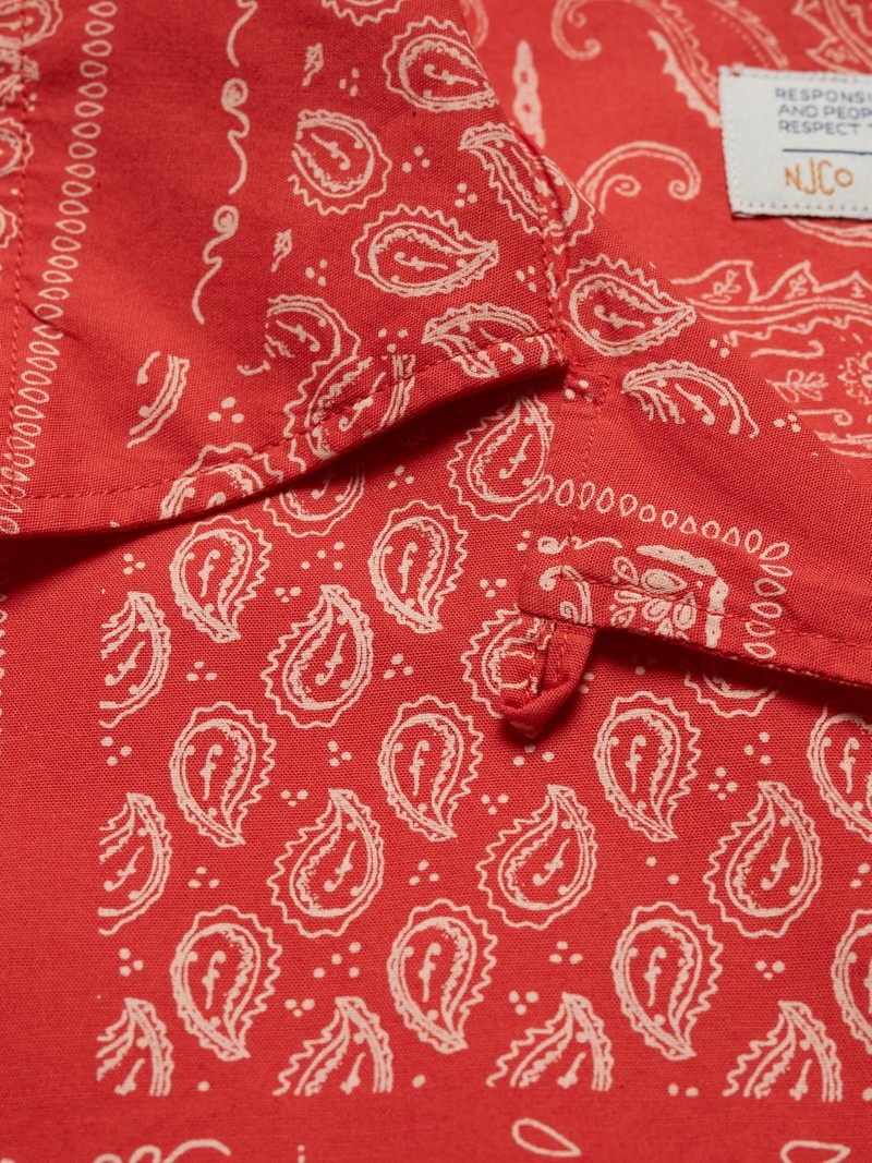 Red Nudie Jeans Moa Bandana Women's Shirts | 04365CLOU