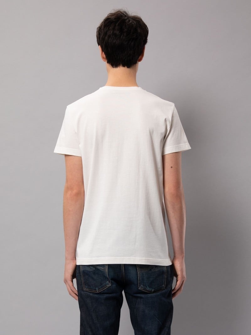 White Nudie Jeans Crew Neck Men's T-Shirt | 71836VUYM