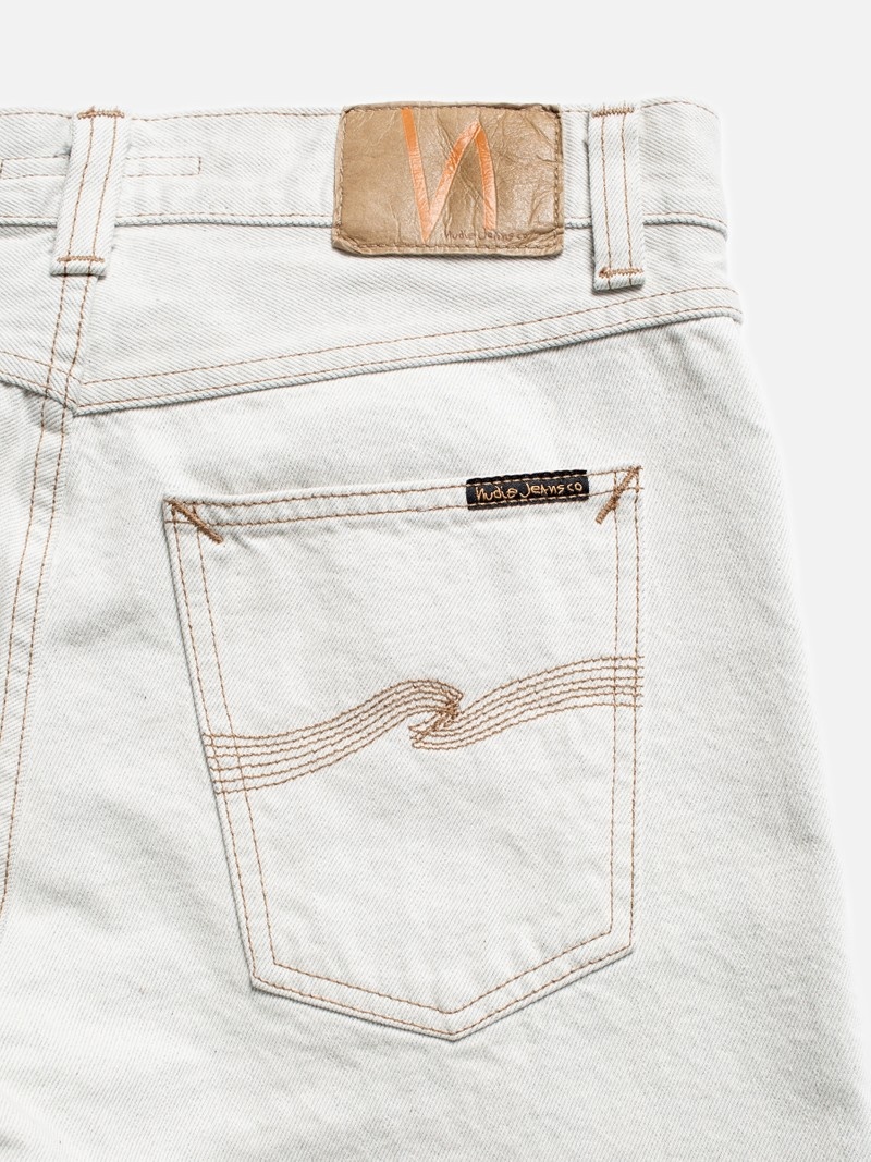 White Nudie Jeans Gritty Jackson Clay Men's Jeans | 38549NWXV