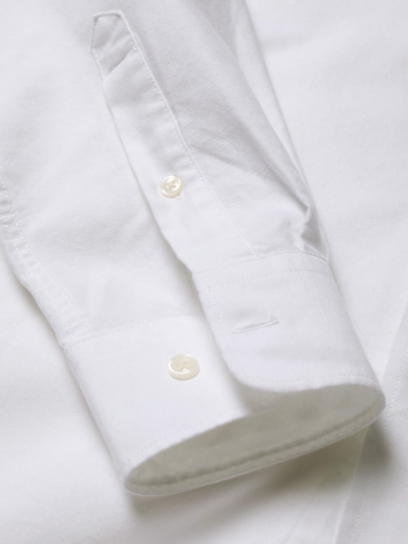 White Nudie Jeans John Button Down Oxford Men's Shirts | 69230KZBS